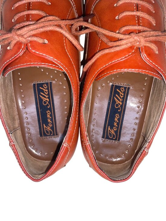 Ferro Aldo Men’s Cognac Leather Lined Lace Up Oxford Dress Shoes Size 7 main image 8